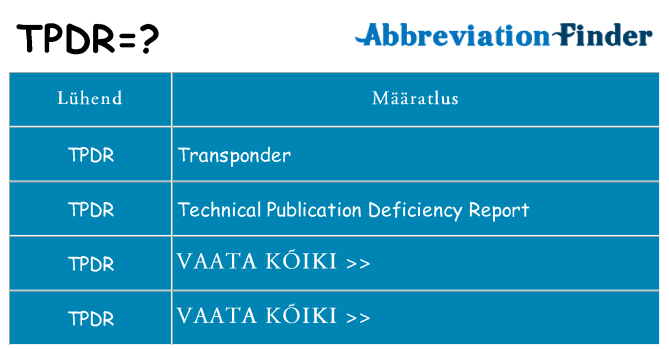 Mida tpdr seista