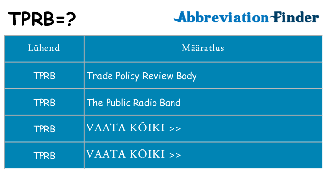 Mida tprb seista