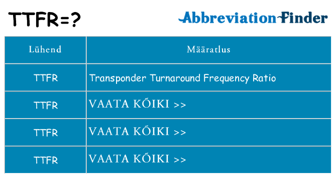 Mida ttfr seista