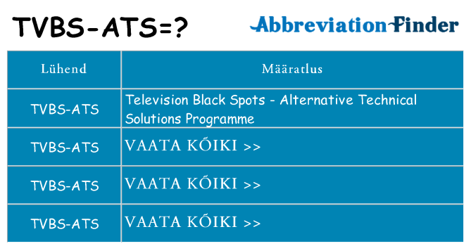 Mida tvbs-ats seista