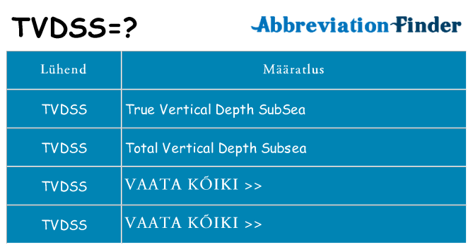 Mida tvdss seista