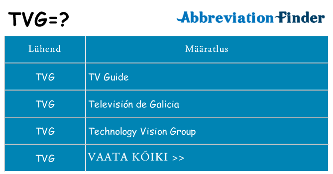 Mida tvg seista