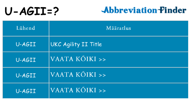 Mida u-agii seista