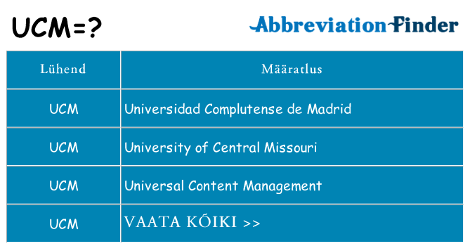 Mida ucm seista