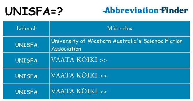 Mida unisfa seista