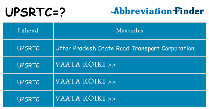 Mida upsrtc seista