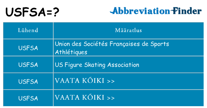 Mida usfsa seista