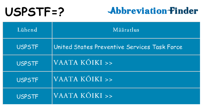 Mida uspstf seista