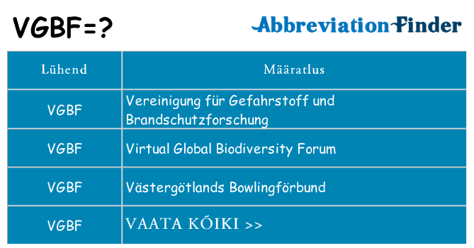 Mida vgbf seista