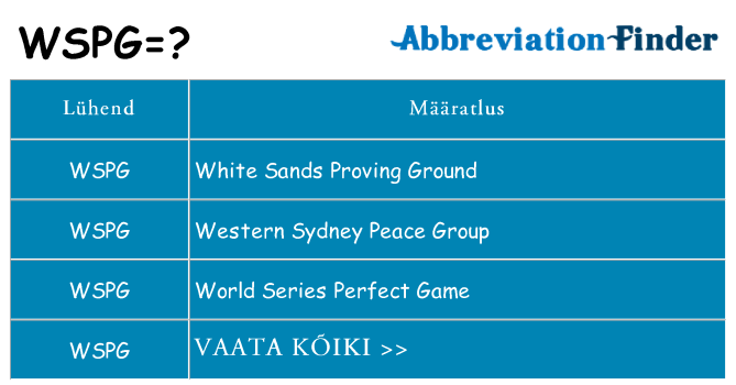 Mida wspg seista