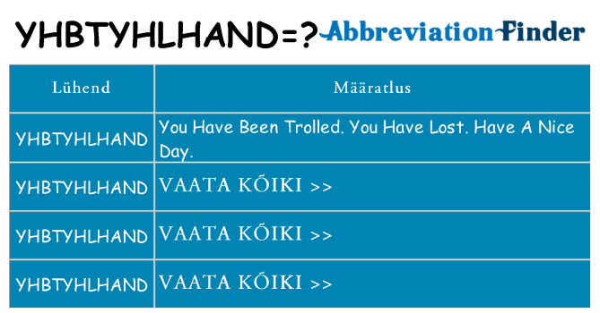 Mida yhbtyhlhand seista