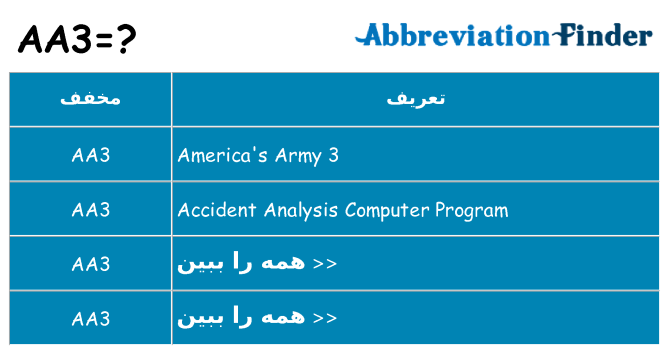 چه aa3 برای ایستادن؟