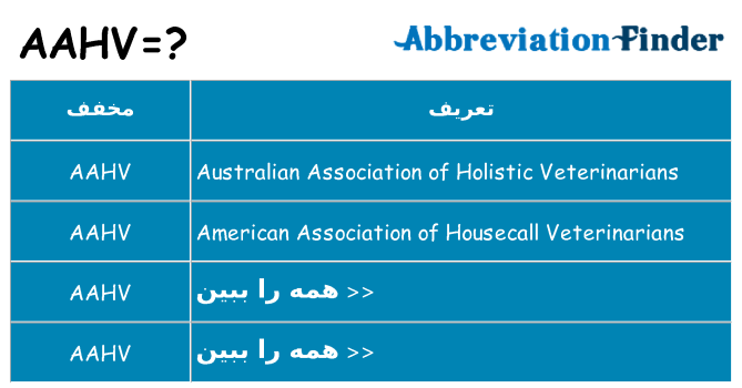 چه aahv برای ایستادن؟