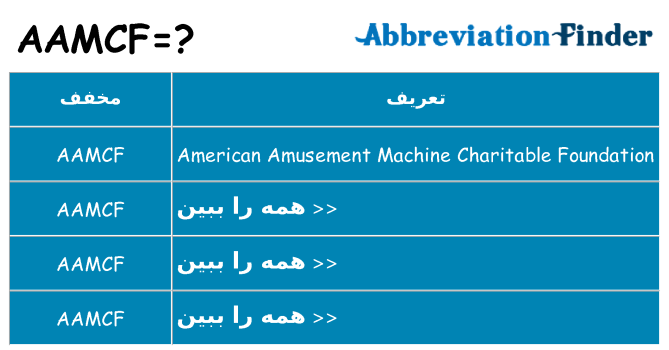چه aamcf برای ایستادن؟