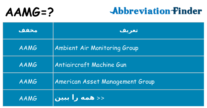 چه aamg برای ایستادن؟