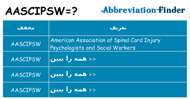 چه aascipsw برای ایستادن؟