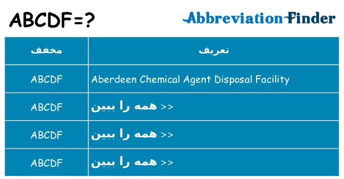 چه abcdf برای ایستادن؟