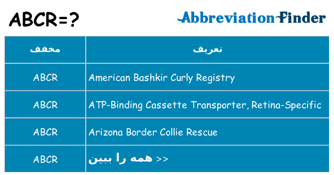 چه abcr برای ایستادن؟