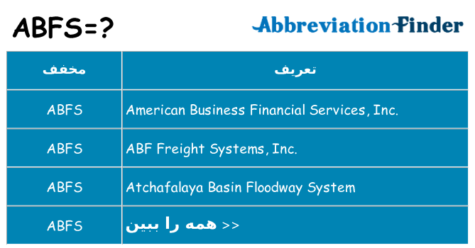 چه abfs برای ایستادن؟