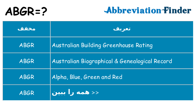 چه abgr برای ایستادن؟
