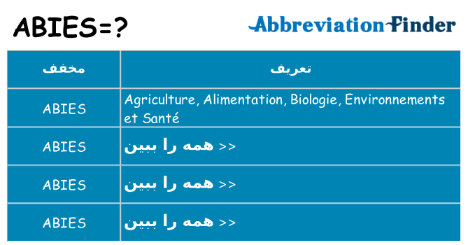 چه abies برای ایستادن؟
