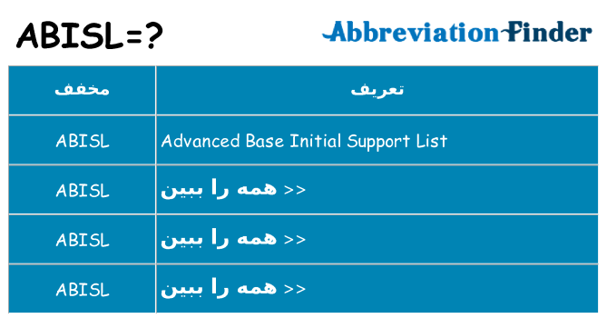 چه abisl برای ایستادن؟