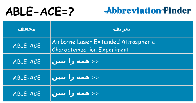 چه able-ace برای ایستادن؟