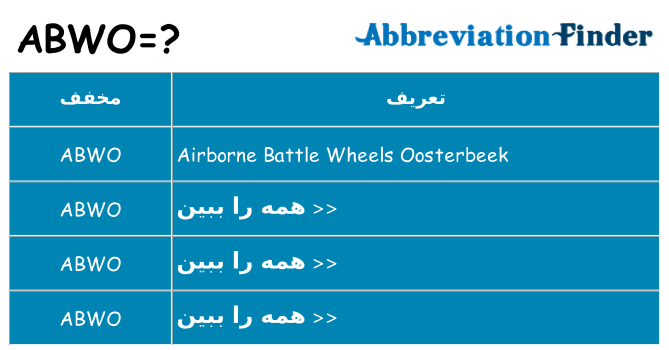 چه abwo برای ایستادن؟