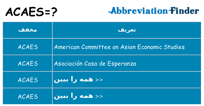 چه acaes برای ایستادن؟