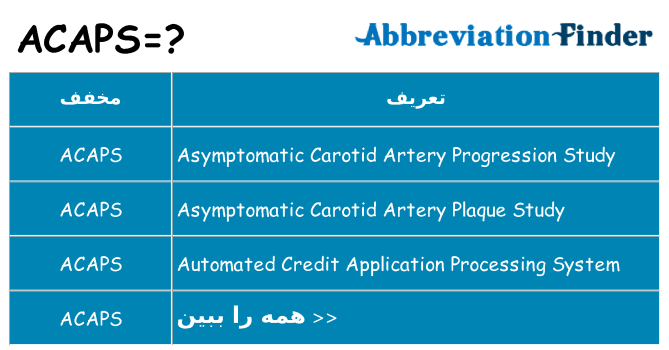چه acaps برای ایستادن؟