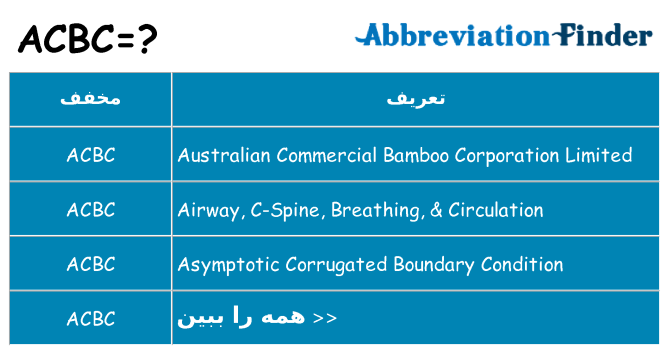 چه acbc برای ایستادن؟
