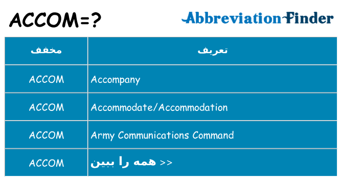 چه accom برای ایستادن؟