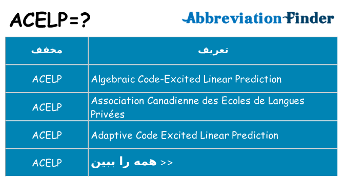 چه acelp برای ایستادن؟
