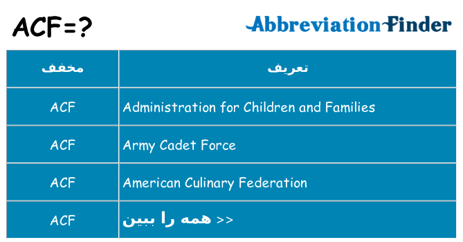 چه acf برای ایستادن؟