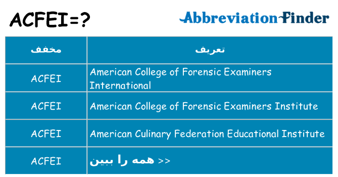 چه acfei برای ایستادن؟