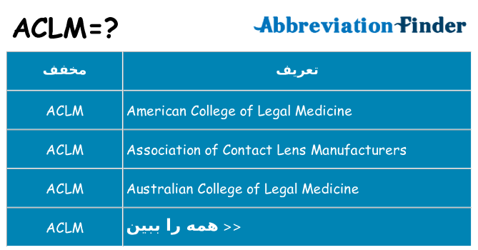 چه aclm برای ایستادن؟
