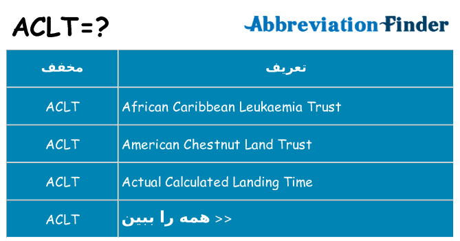 چه aclt برای ایستادن؟