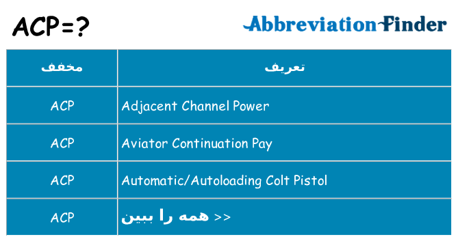 چه acp برای ایستادن؟