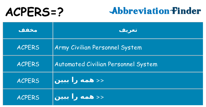 چه acpers برای ایستادن؟