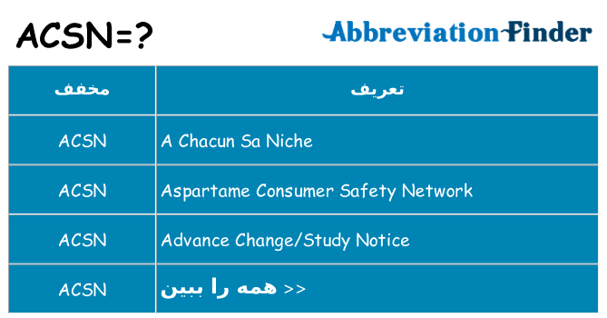 چه acsn برای ایستادن؟
