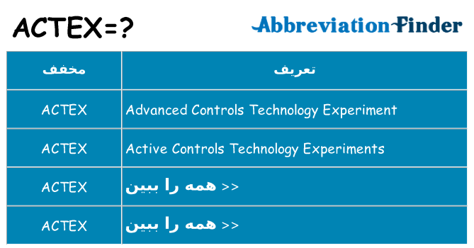 چه actex برای ایستادن؟
