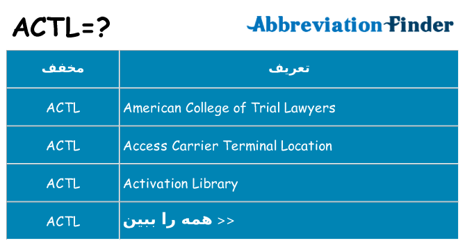 چه actl برای ایستادن؟