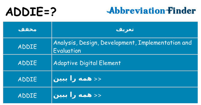 چه addie برای ایستادن؟