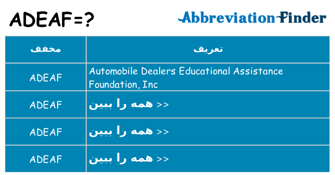 چه adeaf برای ایستادن؟