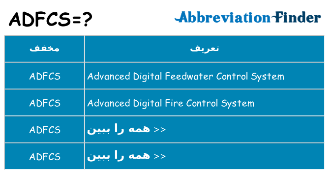 چه adfcs برای ایستادن؟