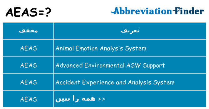 چه aeas برای ایستادن؟