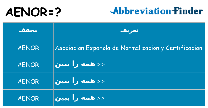 چه aenor برای ایستادن؟