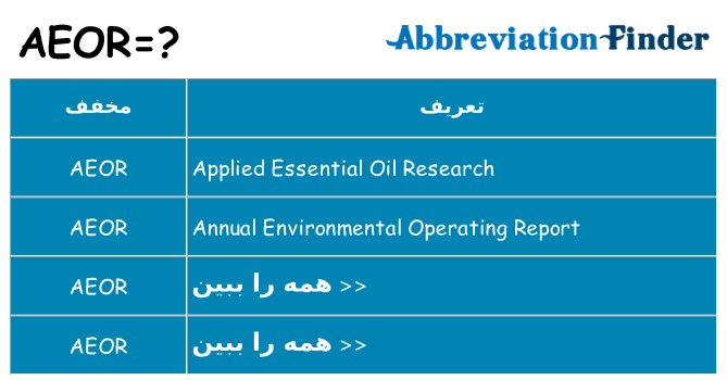 چه aeor برای ایستادن؟