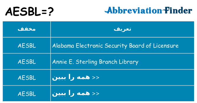 چه aesbl برای ایستادن؟