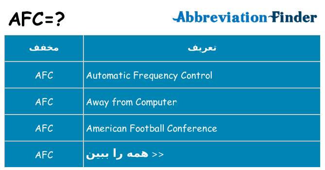 چه afc برای ایستادن؟